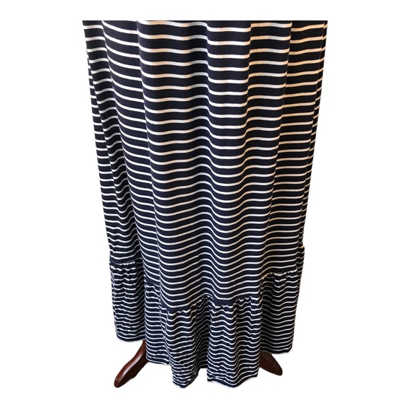 Old Navy Knit Tiered Navy Stripe Maxi Dress - Picture 8 of 13